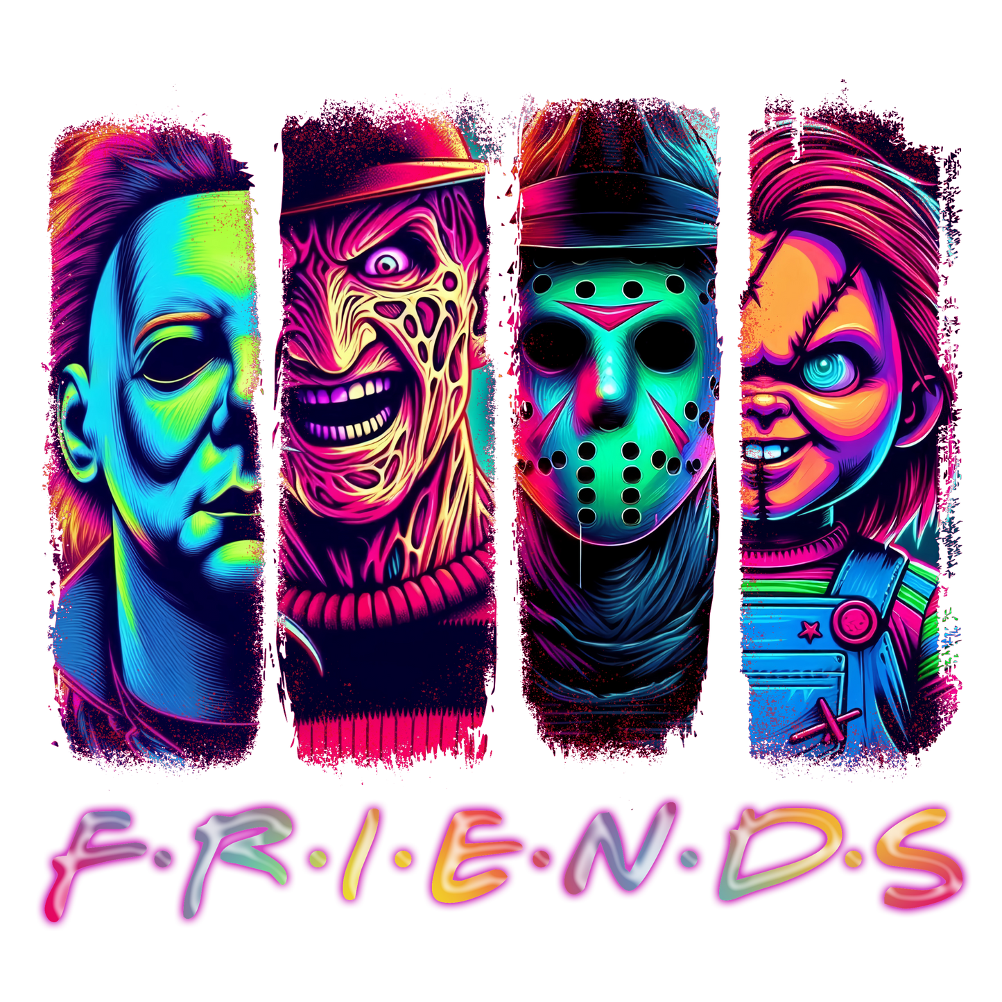 Friends (Shirt not included) Hot peel 11 inch dtf transfer