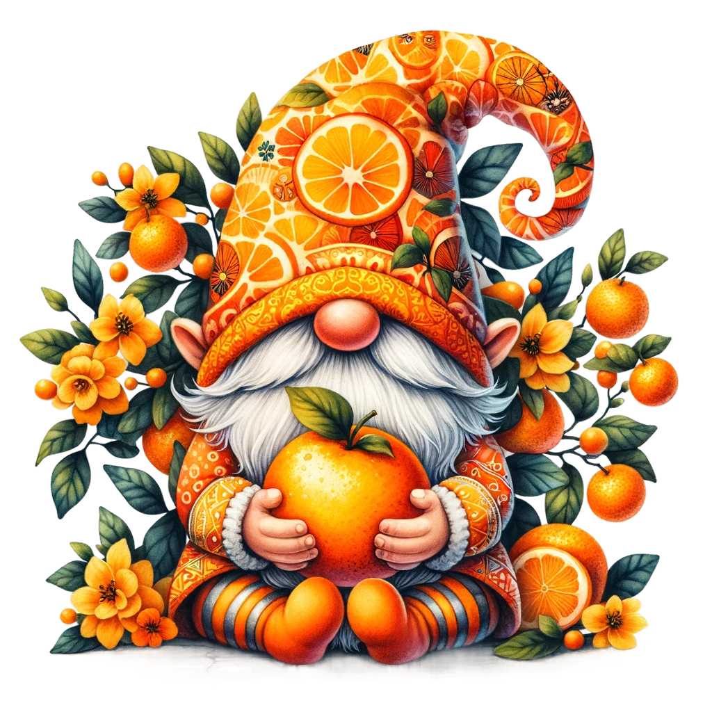 Orange gnome (Shirt not included) Hot peel 11 inch dtf transfer