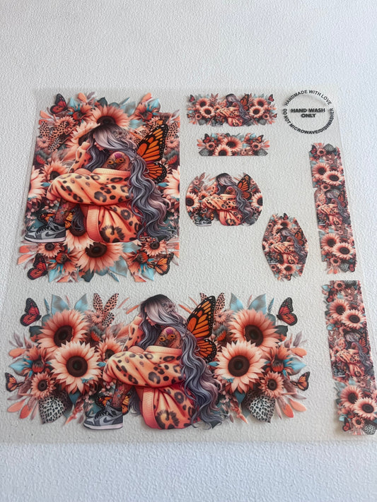 Floral Women 8 In 1 UV DTF Wrap