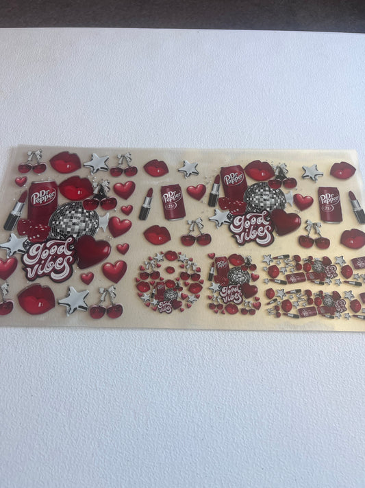 Good Vibes Dr. Pepper 6 In 1 UV DTF Wrap