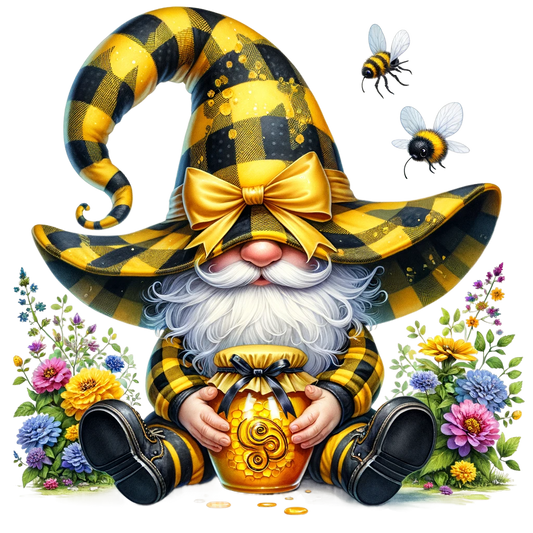 Honey Bee gnome  (Shirt not included) Hot peel 11 inch dtf transfer