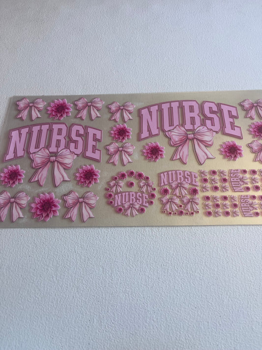 Nurse Bow 6 In 1 UV DTF Wrap