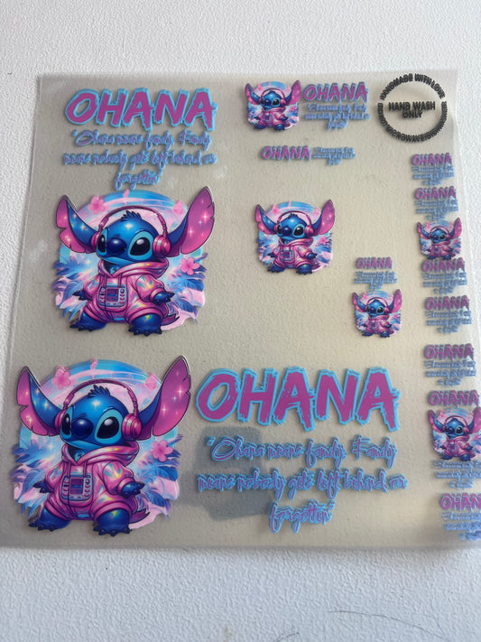 Ohana Means Family 8 In 1 UV DTF Wrap